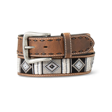 Men's Woven Geo Inlay Belt