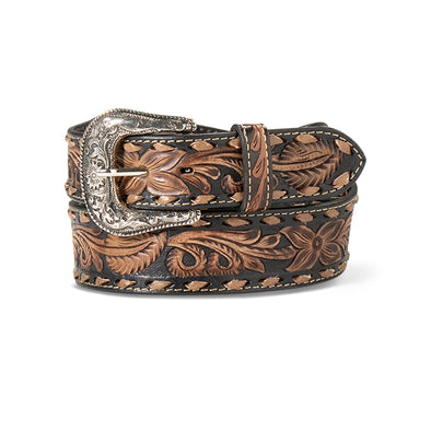 Men's Hand Tooled Floral Belt