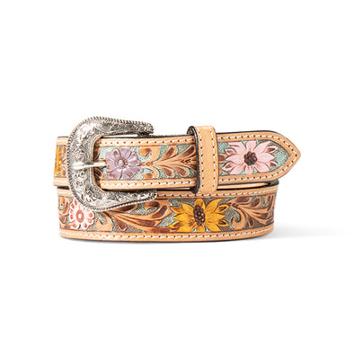 Girl's Sunflower Daisy Hand Tooled Belt