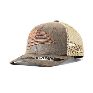 Youth Cap Semi Curved Bill Distressed Flag