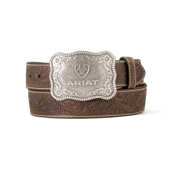 Men's Embossed Plate Buckle Belt