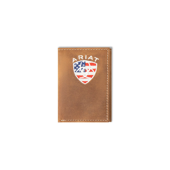 American Flag Embroidered Trifold Wallet