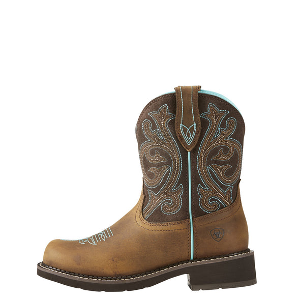 Women's Fatbaby Heritage Western Boots in Distressed Brown / Fudge 10021462 Ariat side