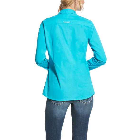 Ariat Women's Kirby Stretch Shirt Bluebird 10022059 back