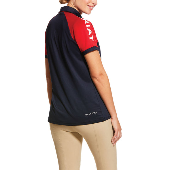 Women's Team 3.0 Polo Shirt in Navy Blue,10030552 Ariat back